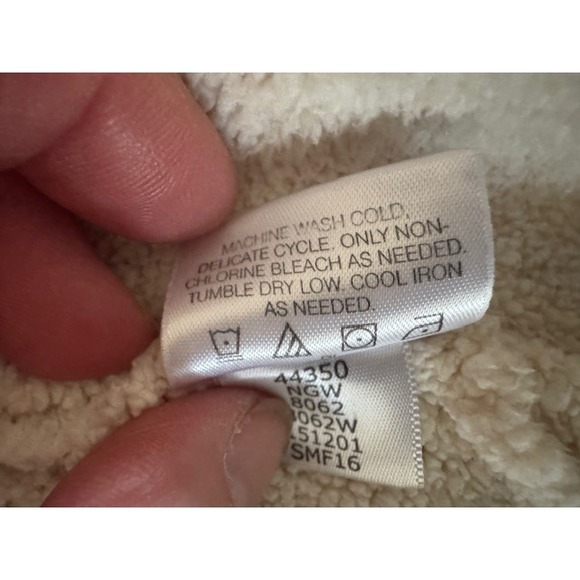 Hanna Andersson Kids Cream Knit Zip Up Hoodie Sherpa Lined Size 100 (size 4) - Picture 7 of 7